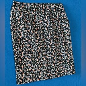 Liz Claiborne Career MIDI Floral Lined Womens Sz 10 Skirt 16" W 23" L